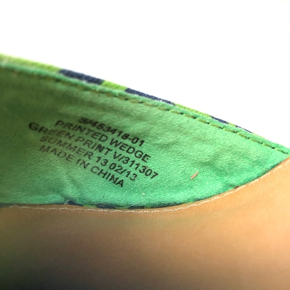 Gap Green Blue  Floral Wedge Sandal Heels - Picture 6 of 12
